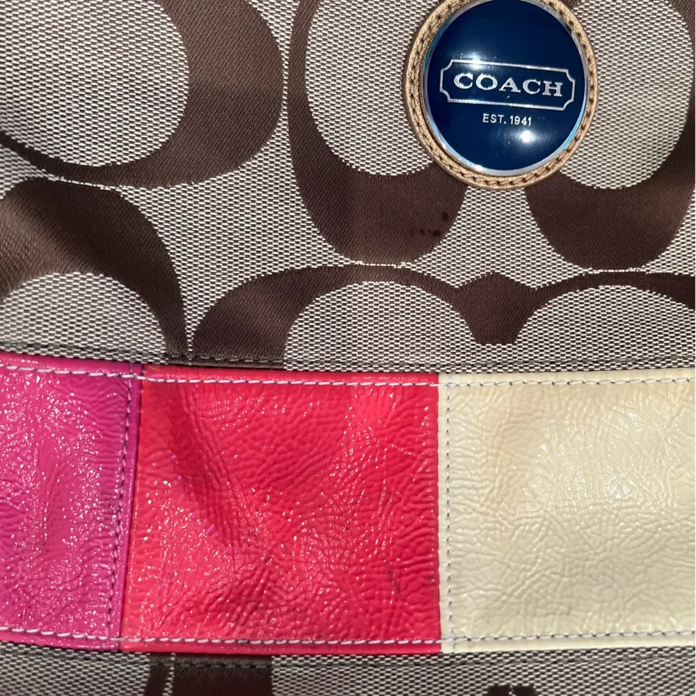 ❌SOLD❌Vintage signature COACH rainbow striped F15586 shoulder bag 🌈 - Picture 9 of 16